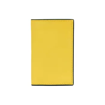 Valextra Pocket Calfskin Card Holder Unisex Bright Yellow