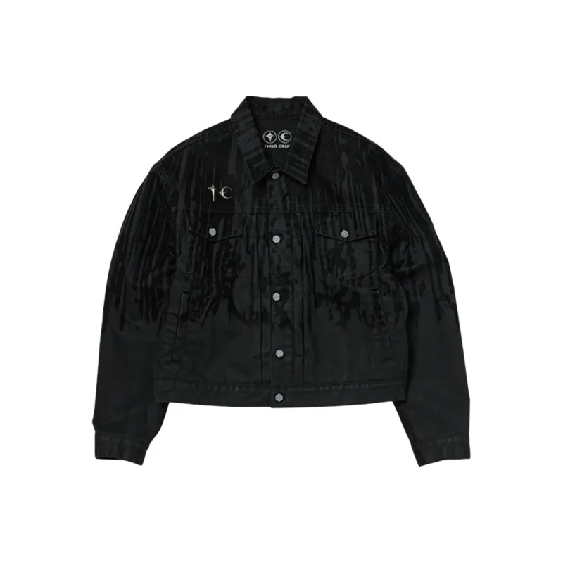 THUG CLUB Lazered Denim Jacket-2