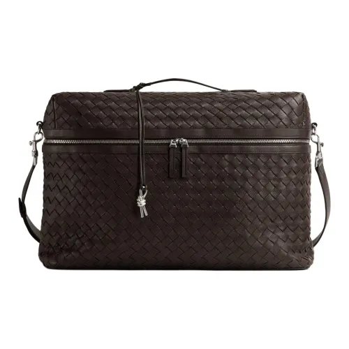 Bottega Veneta Intrecciato Calfskin One Shoulder Crossbody Handbag, Travel Bag Men's Brown