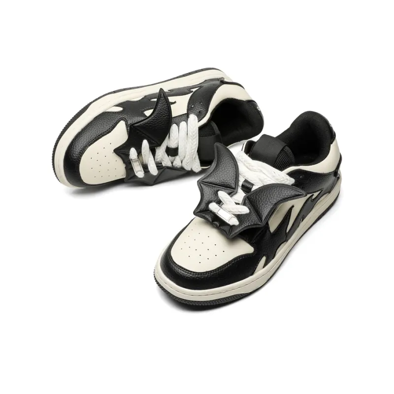 OUBT Gothic Bat Design Slip Resistant, Abrasion Resistant, Breathable Low Top Skateboard Shoes Unisex Black-3