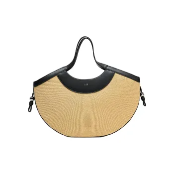 ZARA Paper Tote Bag, Shopping Bag, Handbag Women's Light Beige