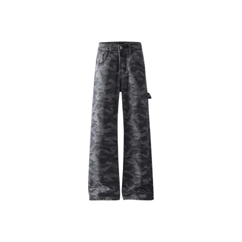 martine rose all over logo straight leg jeans