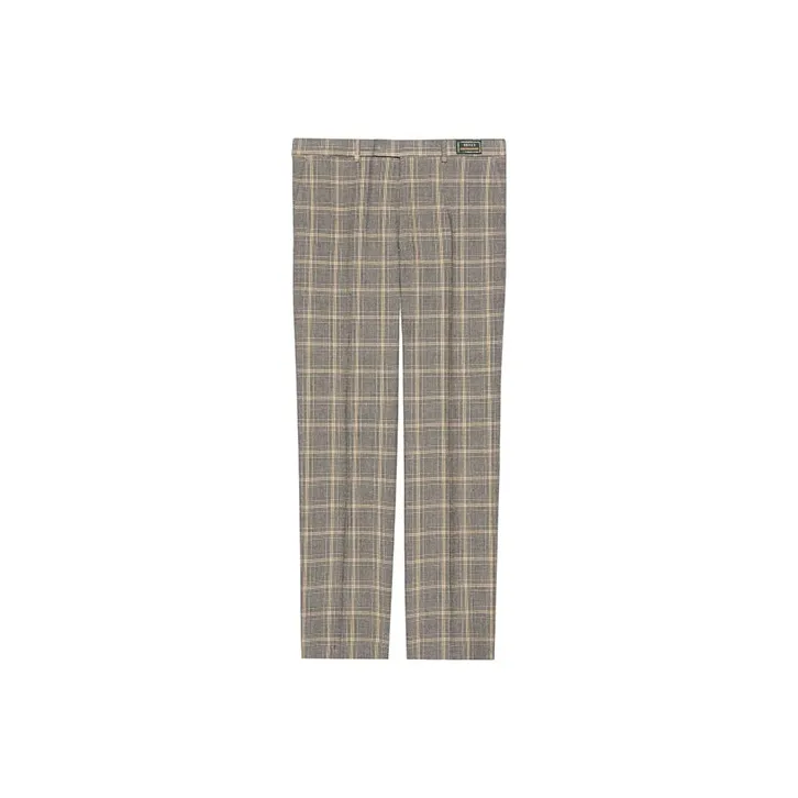 GUCCI Logo Patch Prince Of Wales Tailored Trousers-0