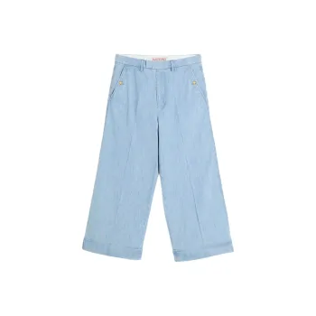 Valentino Button Detailed Wide Leg Jeans