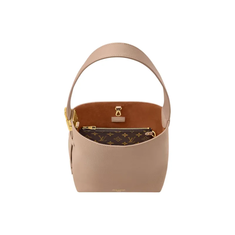 LOUIS VUITTON Low Key Hobo Cow Leather Shoulder Bag Small Size Women's Walnut-4