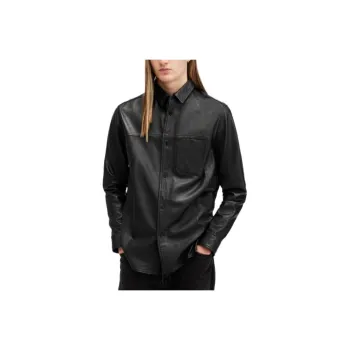 ALLSAINTS Leather Jacket Men's Black