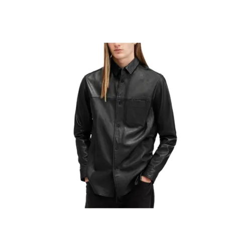 ALLSAINTS Leather Jacket Men's Black