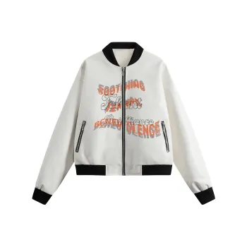 TELENT Leather Jacket Unisex White [Print]