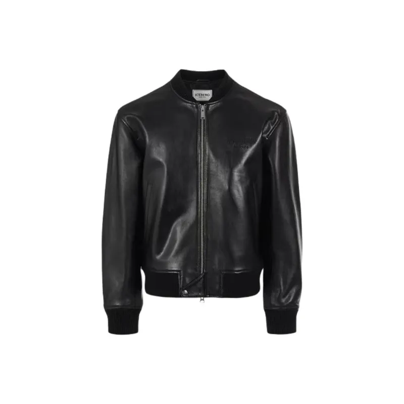 Iceberg FW24 Leather Jacket Men's Black-0