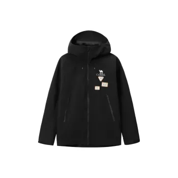 CAMEL All weather Waterproof And Windproof To Keep Warm Windbreaker Jacket Unisex Black