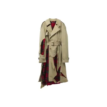 Alexander McQueen Distressed Macqueen Tartan Trench Coat