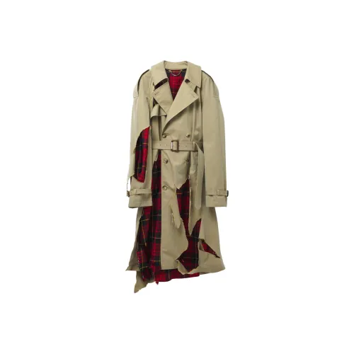 Alexander McQueen Distressed Macqueen Tartan Trench Coat