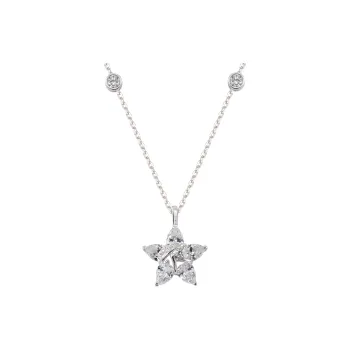 AJIDOU Synthetic Cubic Zirconia Necklaces Women's Silver