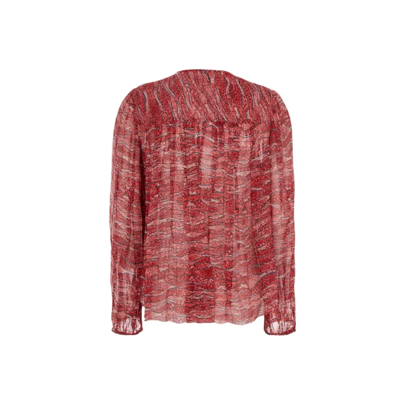 ISABEL MARANT Advika Abstract Printed V Neck Blouse-1
