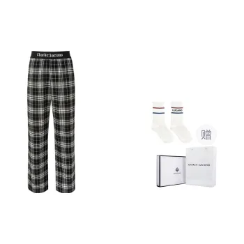 Charlie Luciano Casual Pants Unisex Black White
