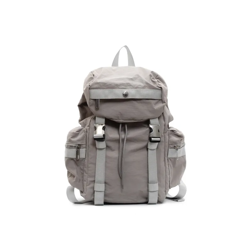 Cwatcun Fabric Backpack Unisex Ecru/Black/Gray/Khaki-6