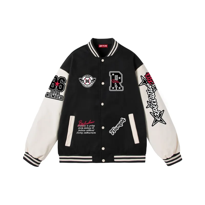 BTR Baseball Jacket Unisex Black-0