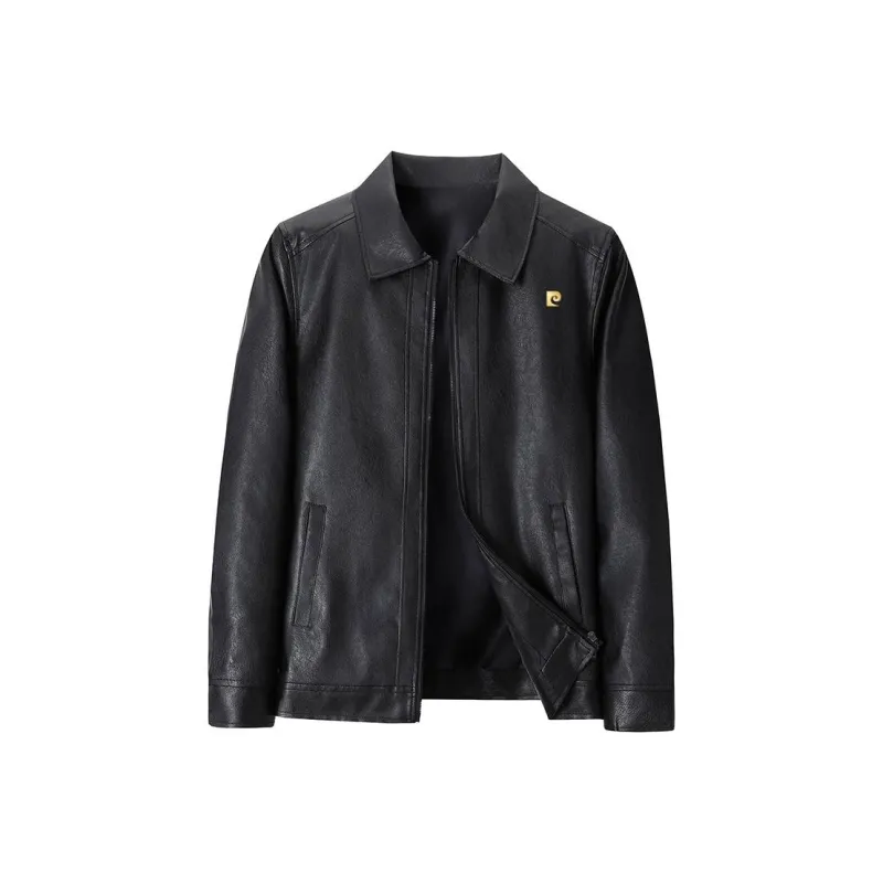 PIERRE CARDIN Leather Jacket Men's Black-4