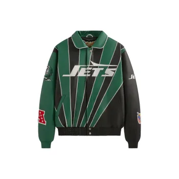 KITH X Jeff Hamilton Nfl Jets Leather Varsity Jacket