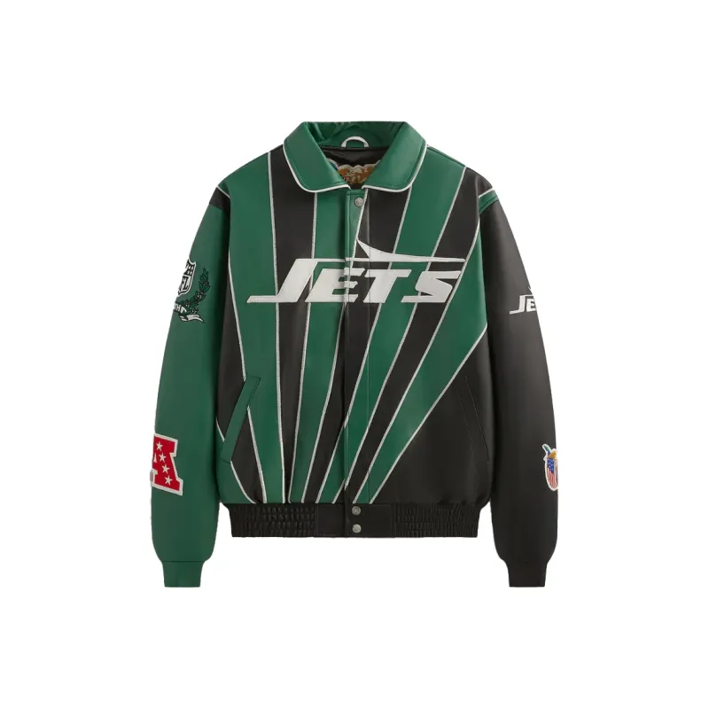 KITH X Jeff Hamilton Nfl Jets Leather Varsity Jacket-0