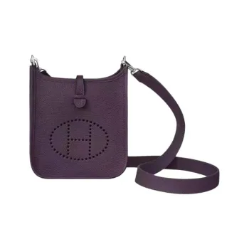 HERMES Evelyne Clemence Leather Shoulder Bag Crossbody Bag Mini Women's 59 Raisin Grape Purple