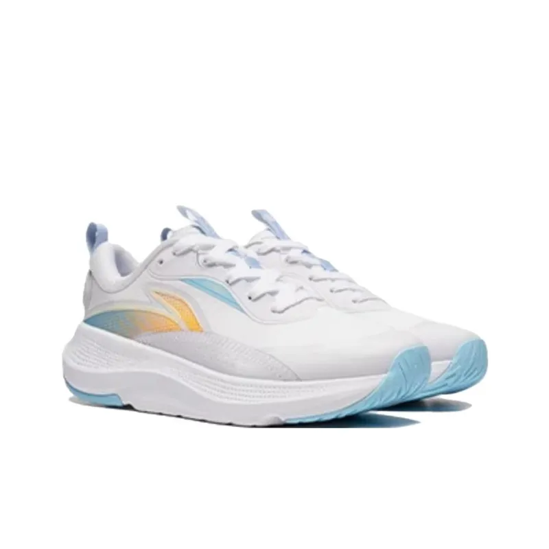 LiNing Soft Anti-Slip Wear-Resistant Low-Top Casual Shoes Women's White Blue-3