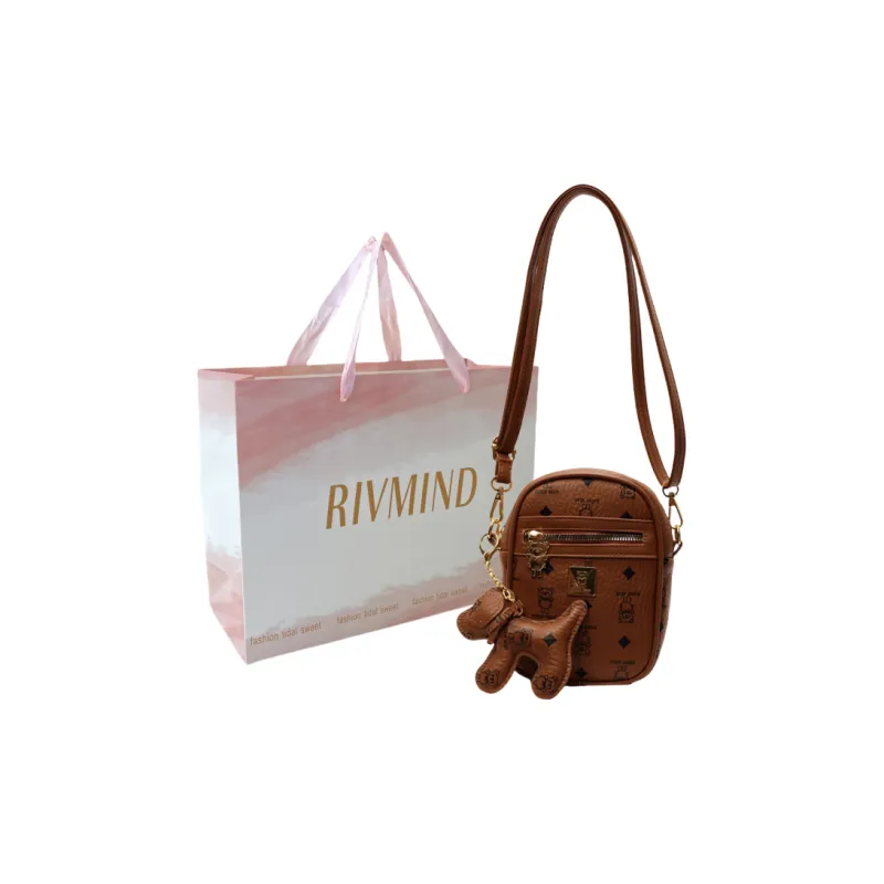 RIVMIND PU Shoulder Bag, Crossbody Bag Women's White/Pink/Coffee/Brown-13