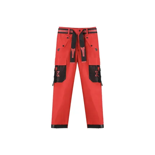 NORVINCY Mountaineering Travel Bright Color Trendy Pants Unisex Red