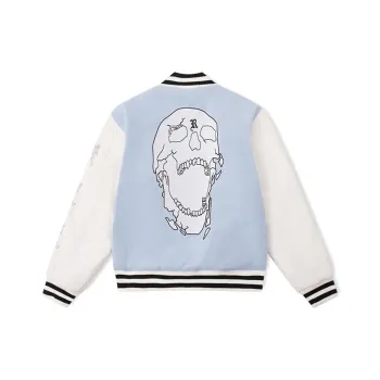 Revenge Baseball Jacket Unisex Light Blue