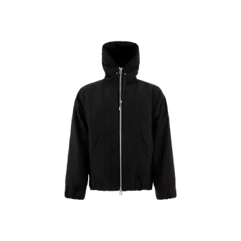 Sacai Hoodie Sacai Pinstriped Zip Up Hooded Jacket