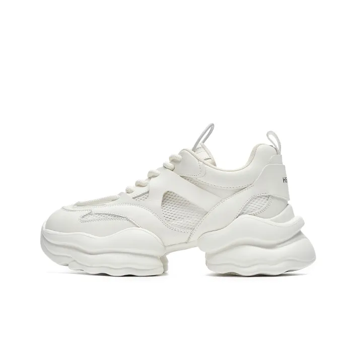 HR Slip Resistant Low Top Chunky Sneakers Women's White-0
