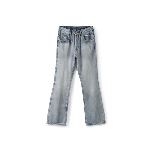 98SQUID Jeans Unisex White Ice Blue