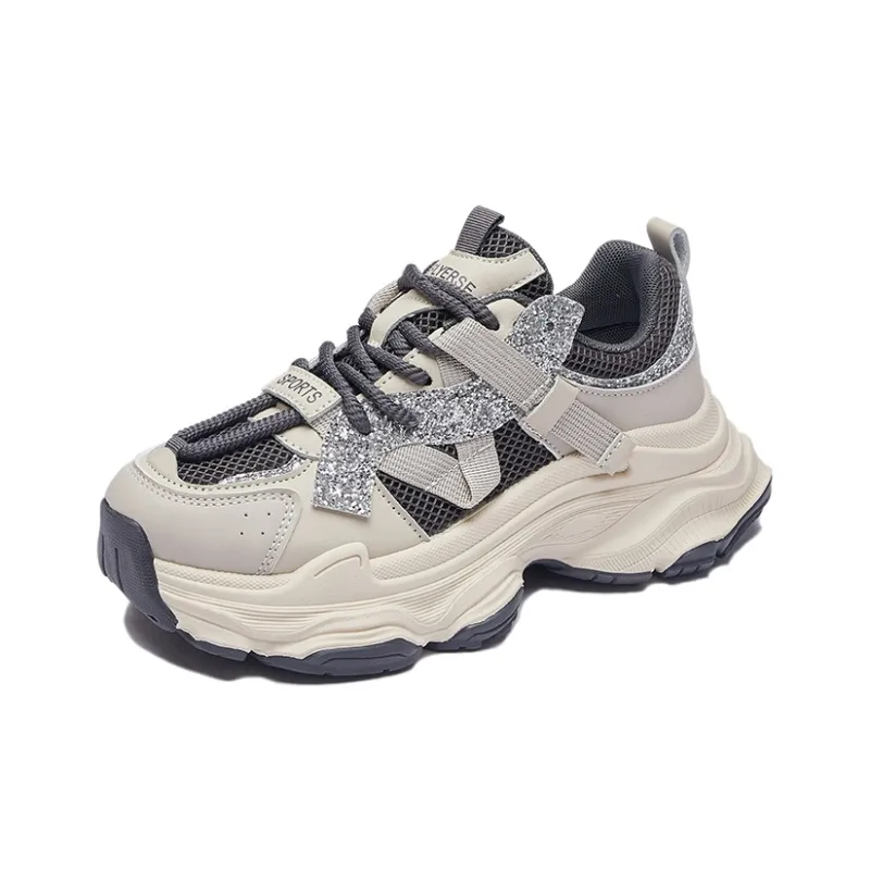 BINGO DUCK Shock Absorbers With Slip Resistant Features Low Top Chunky Sneakers Women's-16