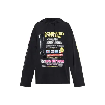 Vetements Slogan Printed Drawstring Hoodie
