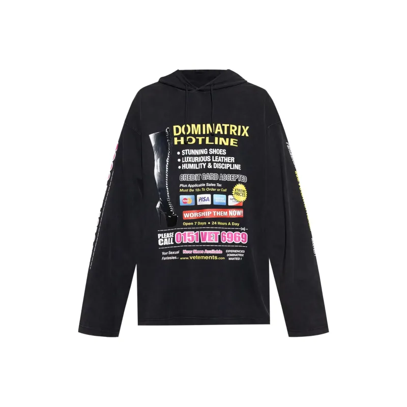 Vetements Slogan Printed Drawstring Hoodie-0