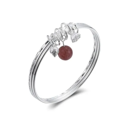 HAOYINFANG 999 Fine Silver Sterling Silver Bracelets Women's