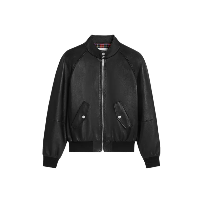 CELINE Zipped Blouson Jacket In Soft Lambskin-0