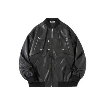 P8H9 Leather Jackets Unisex Black