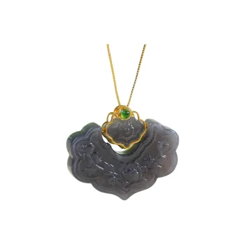 CUIYOUSHIJIA Hetian Jade Pendants Smoky Purple Women's