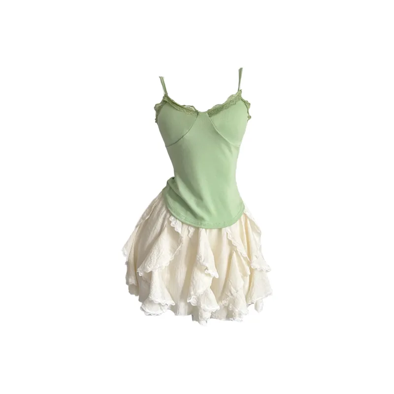 GLEE DIARY Skirt Set Women's Green-8