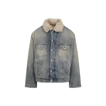 Acne Studios Long Sleeved Distressed Denim Jacket