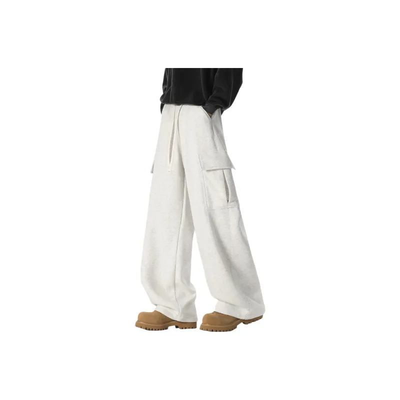 Caramella Casual Pants Unisex White Heather Gray-5