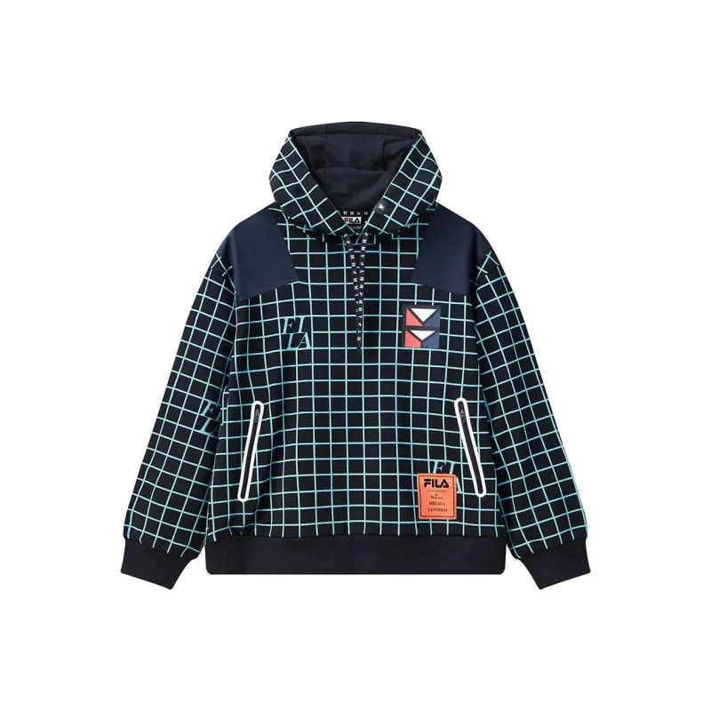 FILA x Maison Mihara Yasuhiro Sweatshirt Men's Navy Blue & Ice Blue Plaid-0