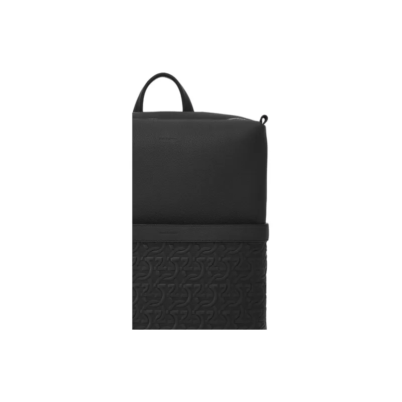 FERRAGAMO Calfskin Backpack Men's Black-4