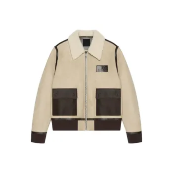 GIVENCHY FW24 Leather Jacket Men's Light Beige