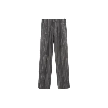 VERSACE Pinstripe High Waist Tailored Pants