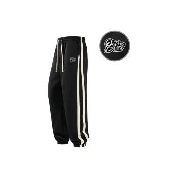 Small Columns Under The Sea Knitted Sports Pants Unisex Black