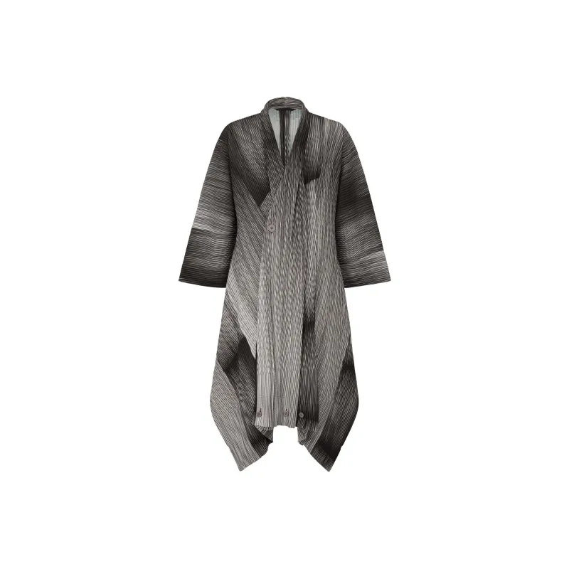 Homme Plissé Issey Miyake FW24 Trench Coat Men's Gray-0