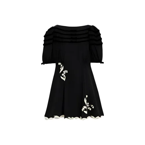 COACH Short Sleeved Dresses Women's Black