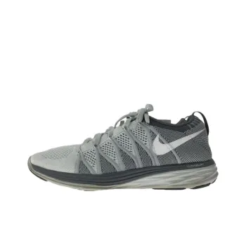 Nike Flyknit Lunar 2 Anti Slip Wear Resistant Low Top Running Shoes Women's Gray